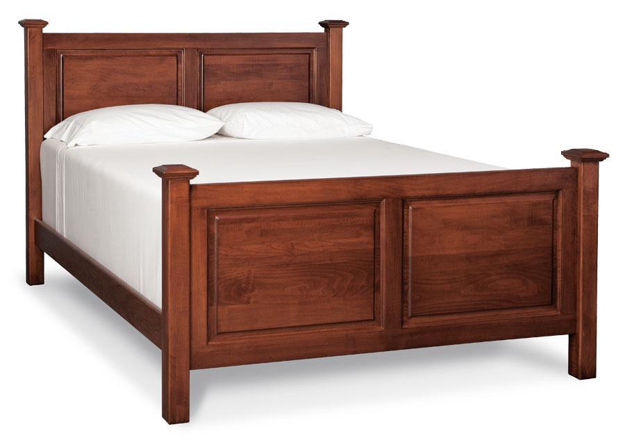 Homestead Raised Panel Bed Off Catalog Simply Amish California King Complete Bed Frame with Footboard Smooth Cherry