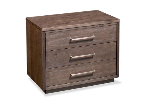 Ironwood 3-Drawer Nightstand Extra Wide Bedroom Simply Amish Smooth Cherry 