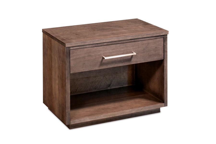 Ironwood Nightstand with Opening, Extra Wide Bedroom Simply Amish Smooth Cherry 