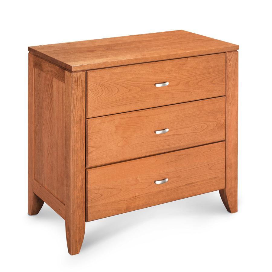 Justine Nightstand with Drawers, Extra Wide Bedroom Simply Amish Smooth Cherry 