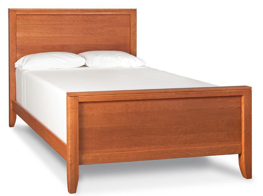 Justine Panel Bed Bedroom Simply Amish California King Complete Bed Frame with Footboard Smooth Cherry