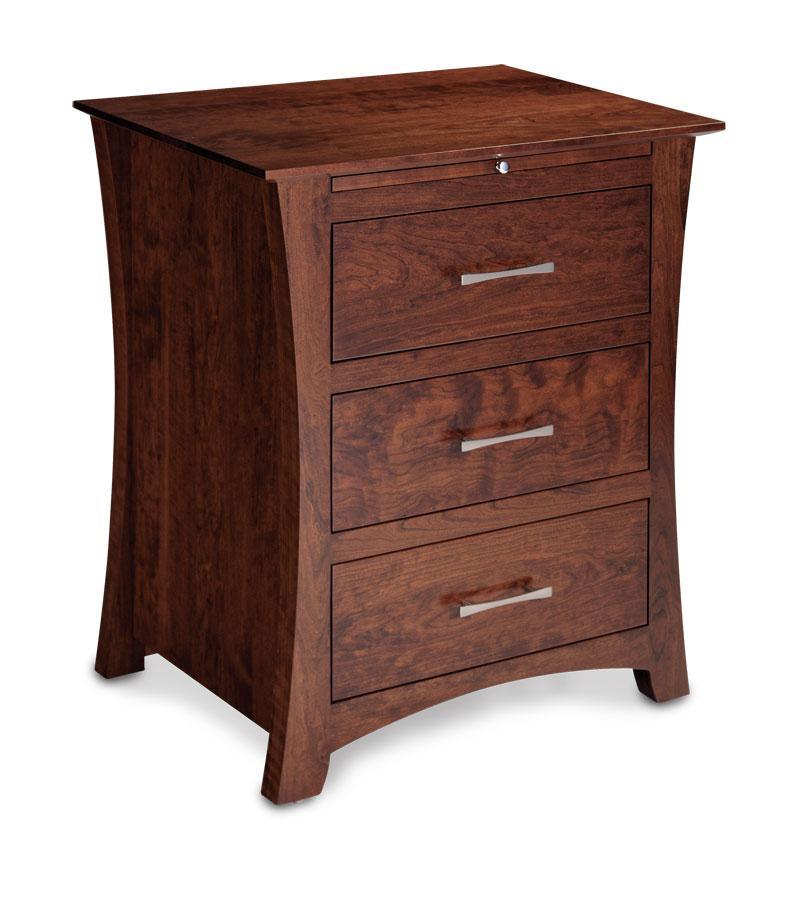 Loft Deluxe Nightstand with Drawers Bedroom Simply Amish Smooth Cherry 