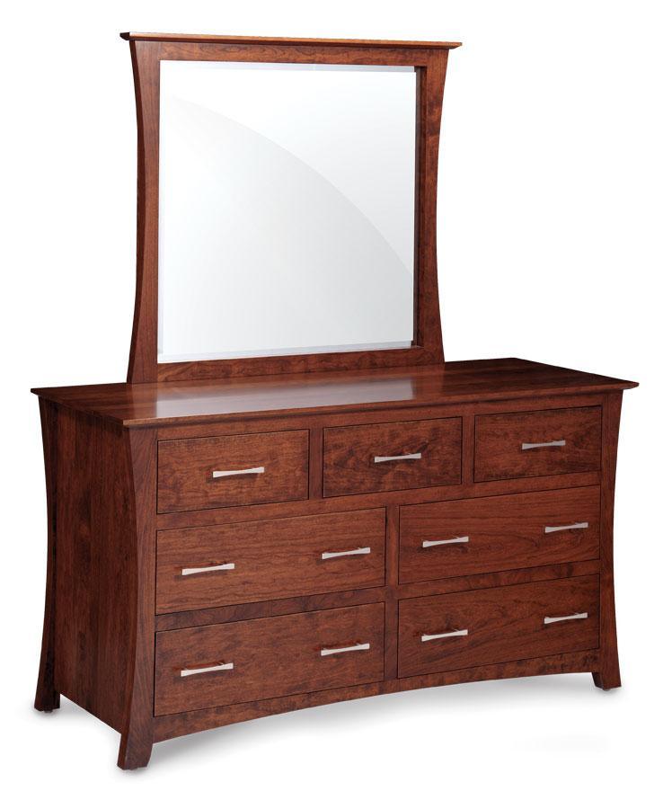 Loft Dresser Mirror Bedroom Simply Amish 51 inch w Smooth Cherry 