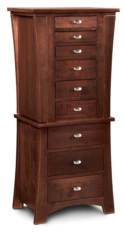 Loft Jewelry Armoire Bedroom Simply Amish Smooth Cherry 