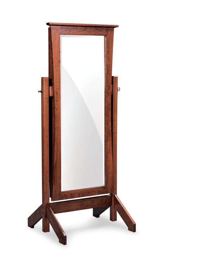 Loft Jewelry Cheval Mirror Bedroom Simply Amish Smooth Cherry 