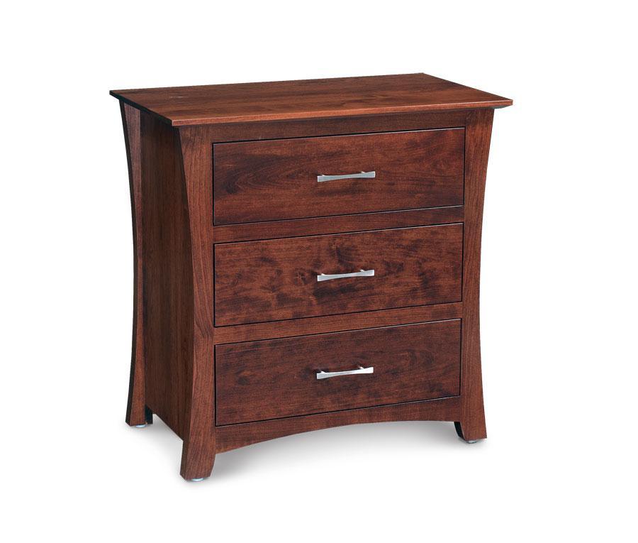 Loft Nightstand with Drawers, Extra Wide Bedroom Simply Amish Smooth Cherry 