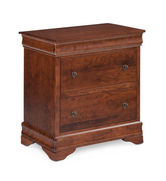 Louis Philippe Deluxe Nightstand with Drawers Off Catalog Simply Amish Smooth Cherry