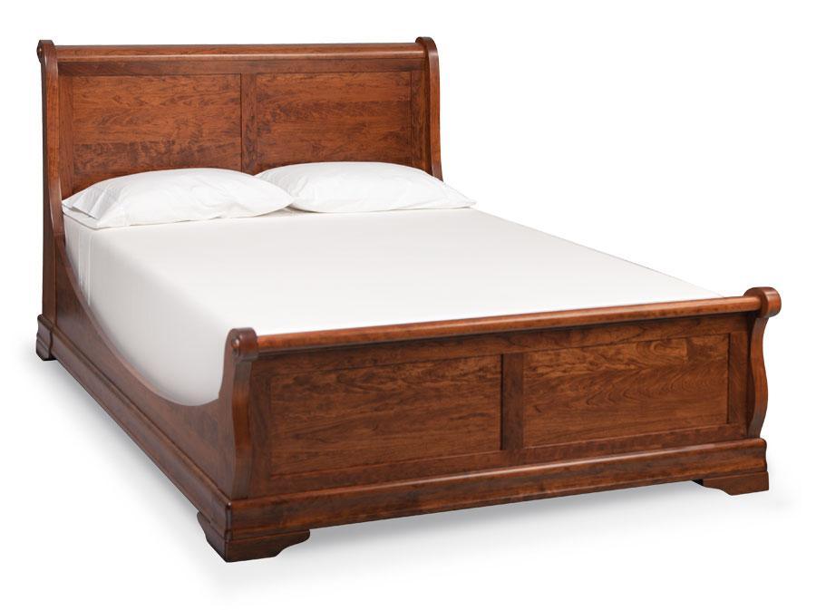 Louis Philippe Sleigh Bed Off Catalog Simply Amish California King Complete Bed Frame with Footboard Smooth Cherry