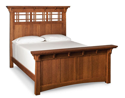 MaKayla Bed Bedroom Simply Amish California King Complete Bed Frame with Footboard Smooth Cherry