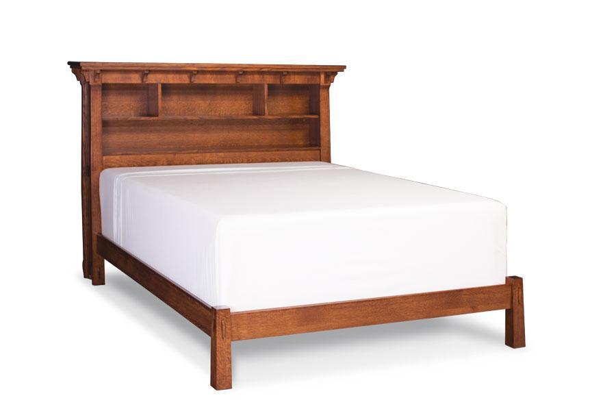 MaRyan Bookcase Bed Off Catalog Simply Amish California King Headboard Only Smooth Cherry