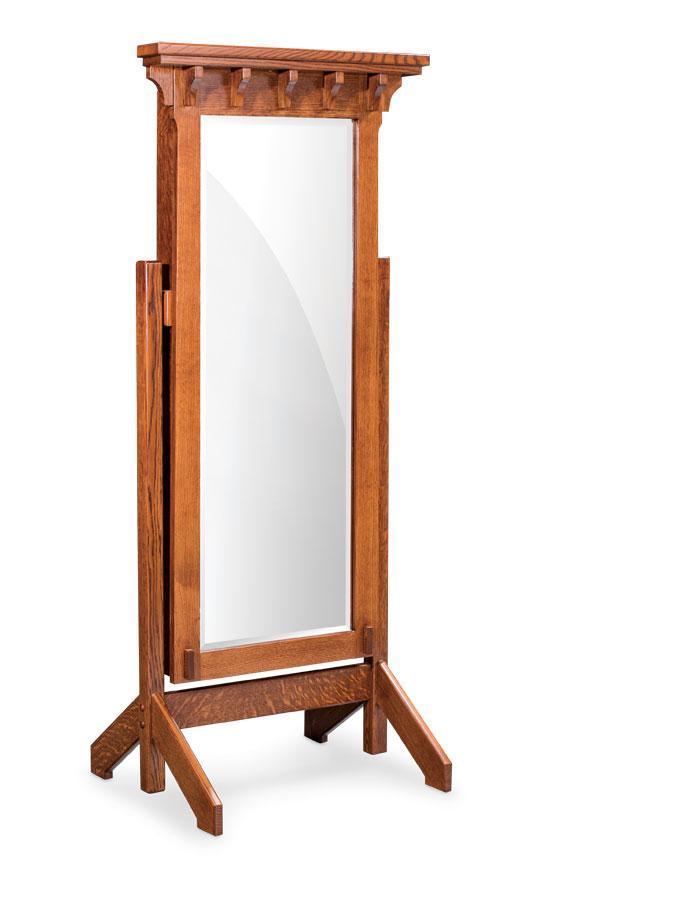 MaRyan Jewelry Cheval Mirror Bedroom Simply Amish Smooth Cherry 