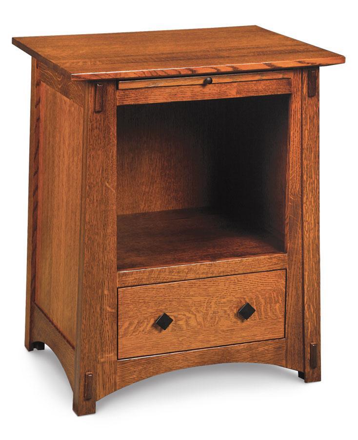 McCoy Deluxe Nightstand with Opening Bedroom Simply Amish Smooth Cherry 