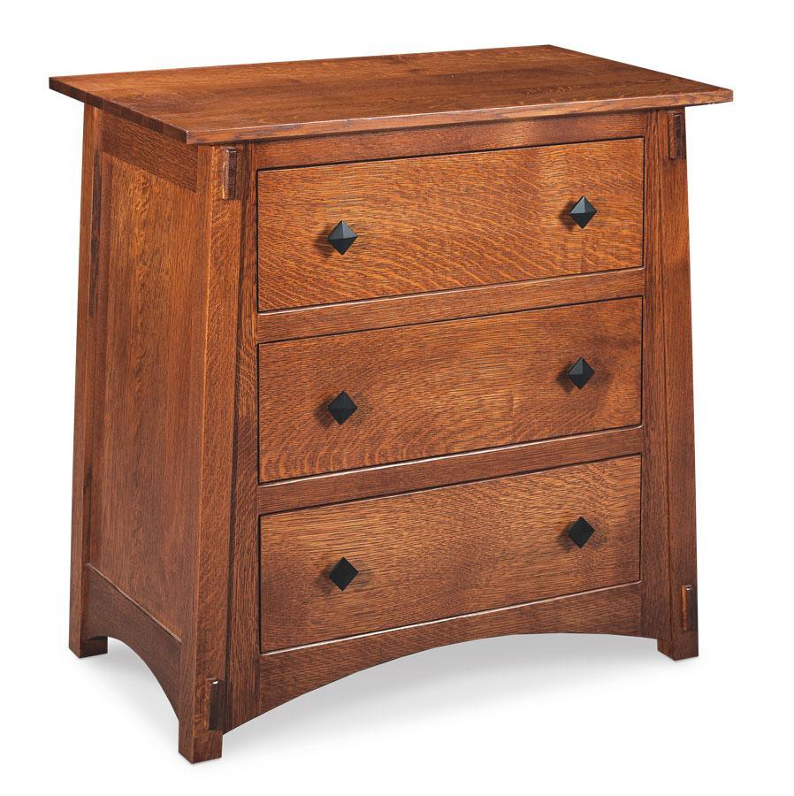 McCoy Nightstand with Drawers, Extra Wide Bedroom Simply Amish Smooth Cherry 