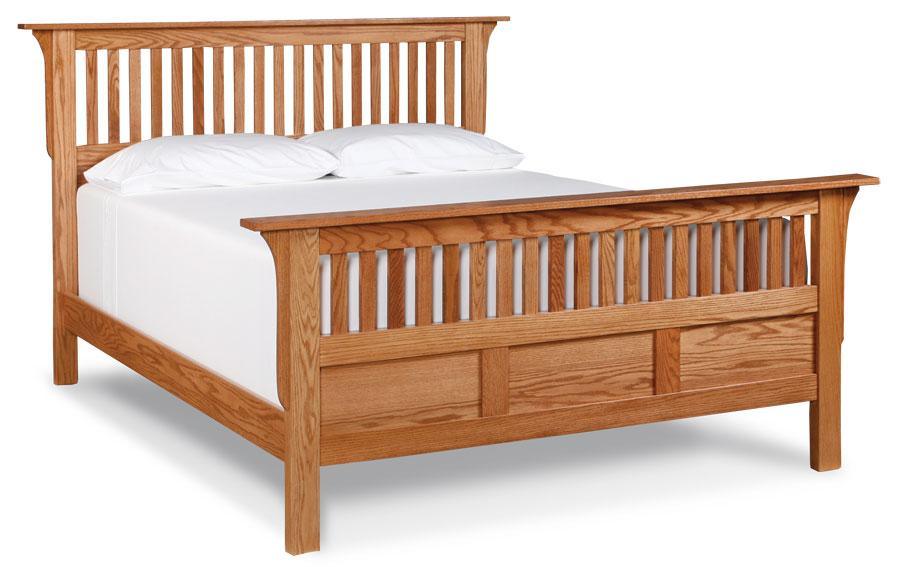 Mission Paneled Slat Bed Off Catalog Simply Amish California King Complete Bed Frame with Footboard Smooth Cherry