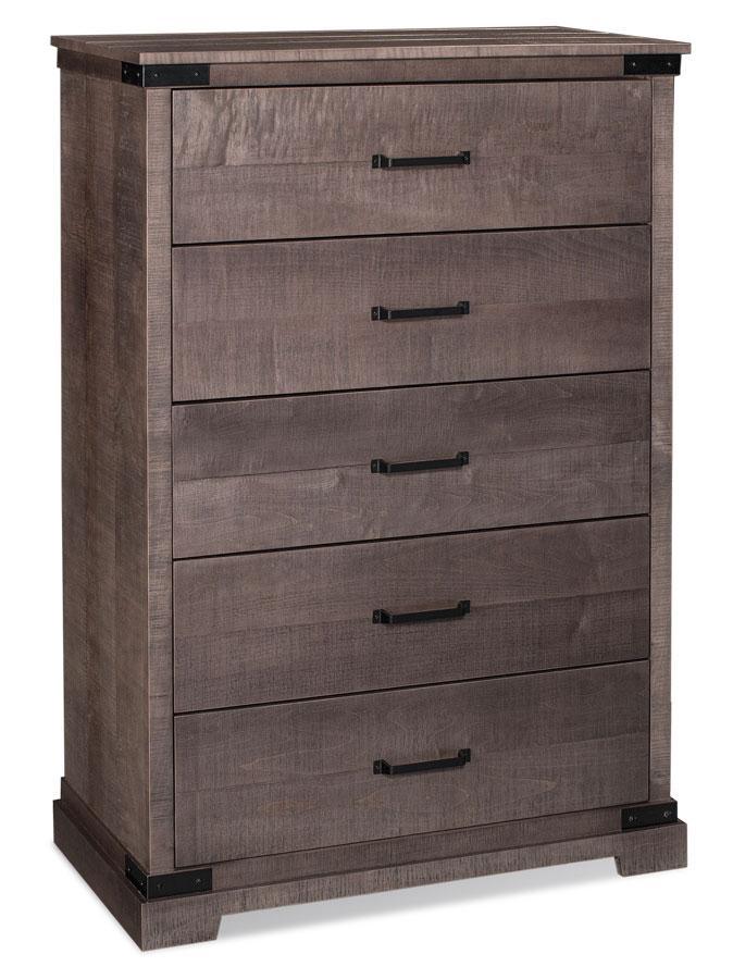Montauk 5-Drawer Chest (Rough Sawn Std) Bedroom Simply Amish Smooth Cherry 