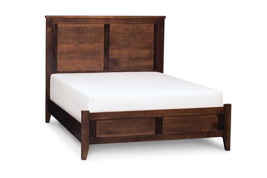 Parkdale 2-Panel Bed Bedroom Simply Amish California King Complete Bed Frame with Footboard Smooth Cherry
