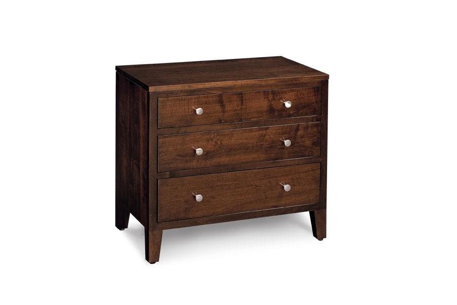 Parkdale 3-Drawer Nightstand Extra Wide Bedroom Simply Amish Smooth Cherry 