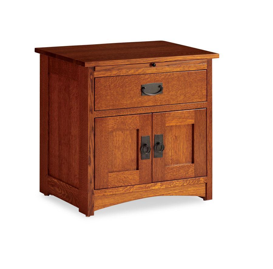 Prairie Mission Nightstand with Doors Bedroom Simply Amish Smooth Cherry 