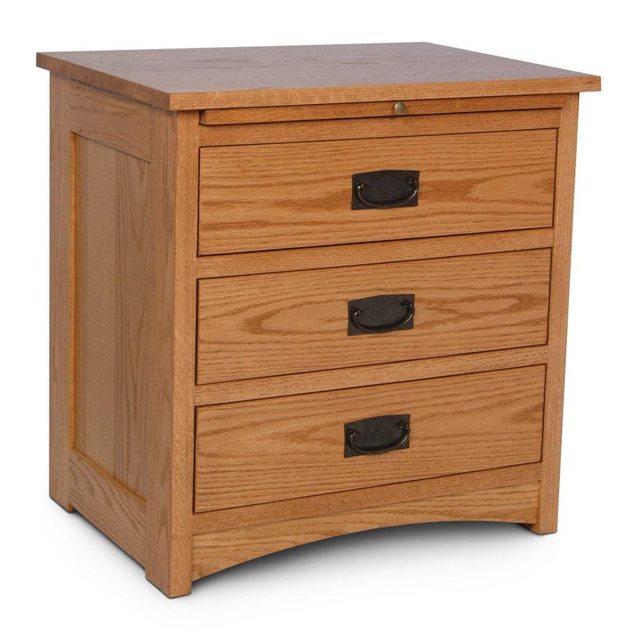 Prairie Mission Nightstand with Drawers Bedroom Simply Amish Smooth Cherry 