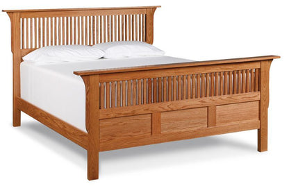 Prairie Mission Paneled Slat Bed Bedroom Simply Amish California King Complete Bed Frame with Footboard Smooth Cherry
