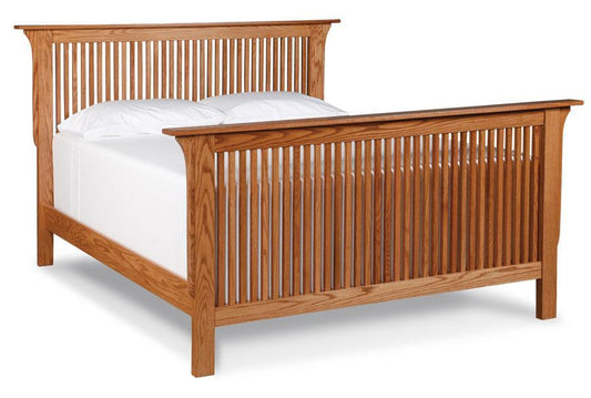 Prairie Mission Slat Bed Bedroom Simply Amish California King Complete Bed Frame with Footboard Smooth Cherry