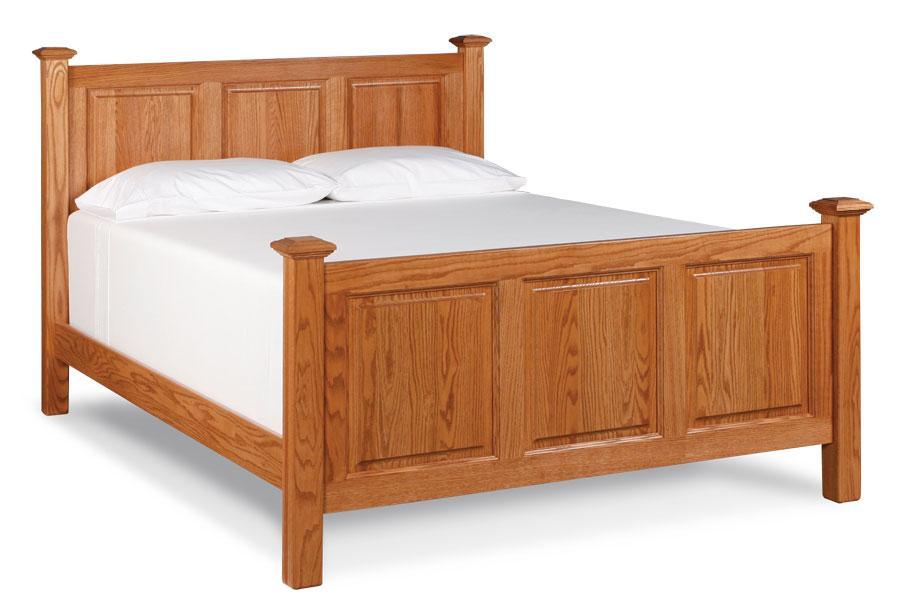 Raised-Panel Bed Off Catalog Simply Amish California King Complete Bed Frame with Footboard Smooth Cherry