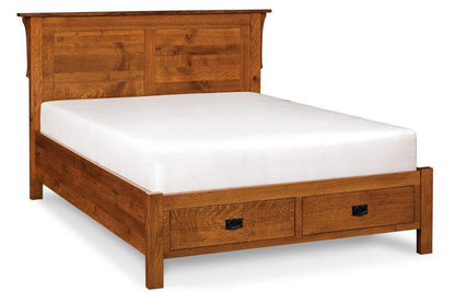 San Miguel Bed Off Catalog Simply Amish California King Complete Bed Frame with Footboard Storage Smooth Cherry