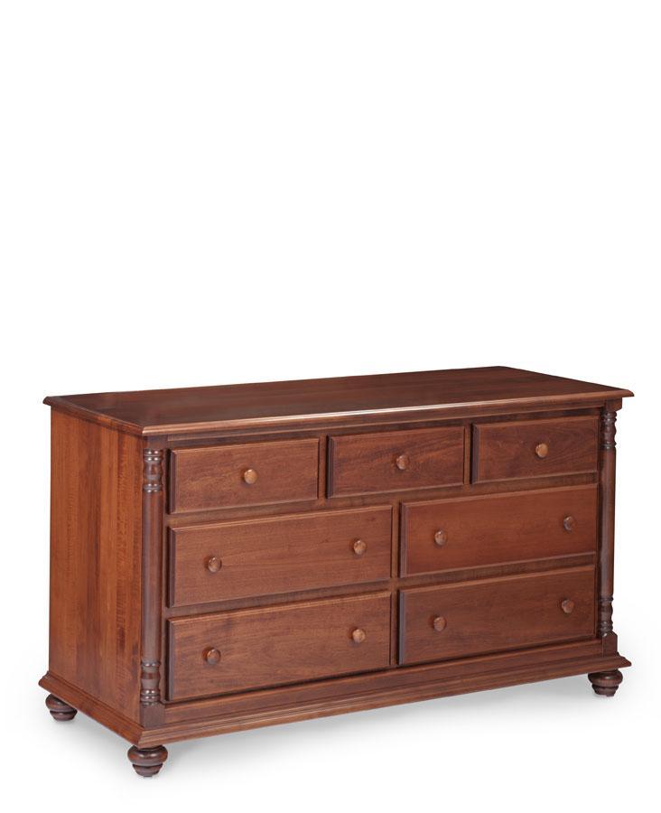 Savannah 7-Drawer Dresser Off Catalog Simply Amish 60 inch w Smooth Cherry