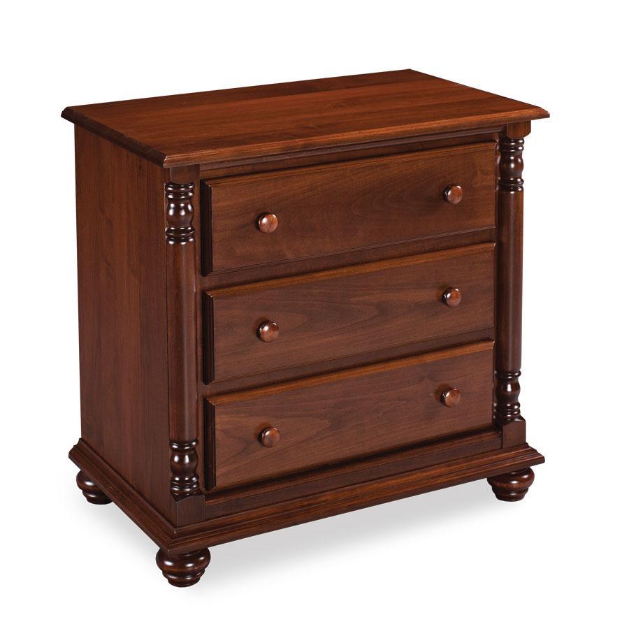 Savannah Nightstand with Drawers, Extra Wide Off Catalog Simply Amish Smooth Cherry 