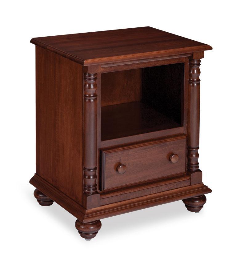 Savannah Nightstand with Opening Off Catalog Simply Amish Smooth Cherry 