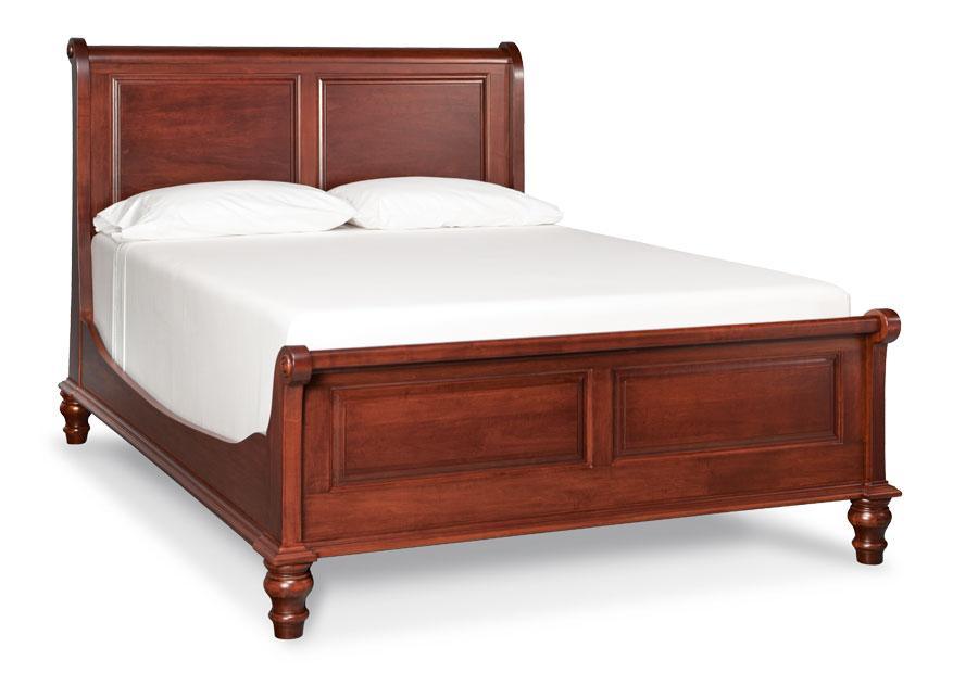 Savannah Sleigh Bed Off Catalog Simply Amish California King Complete Bed Frame with Footboard Smooth Cherry