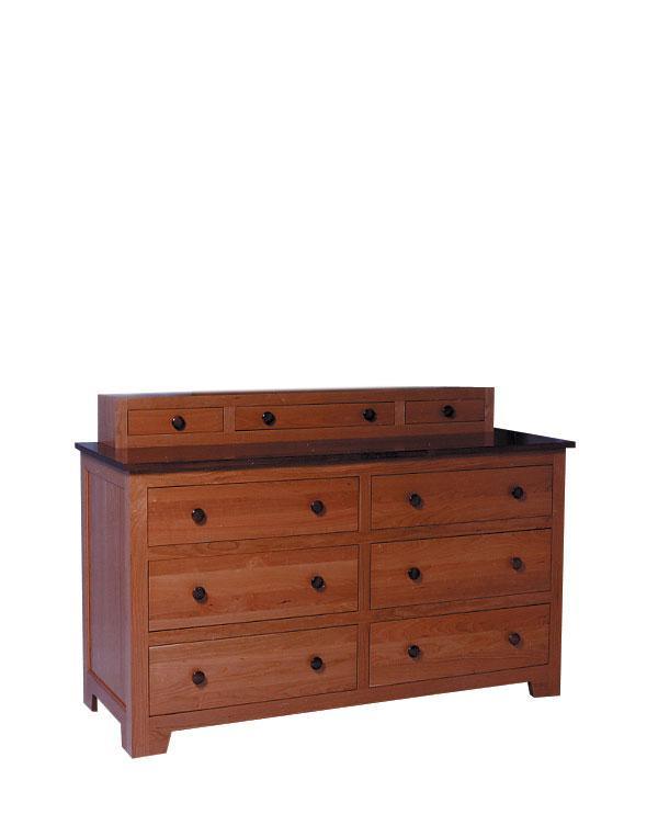 Shaker 6-Drawer Dresser Off Catalog Simply Amish 69 1/2 inch w Smooth Cherry 
