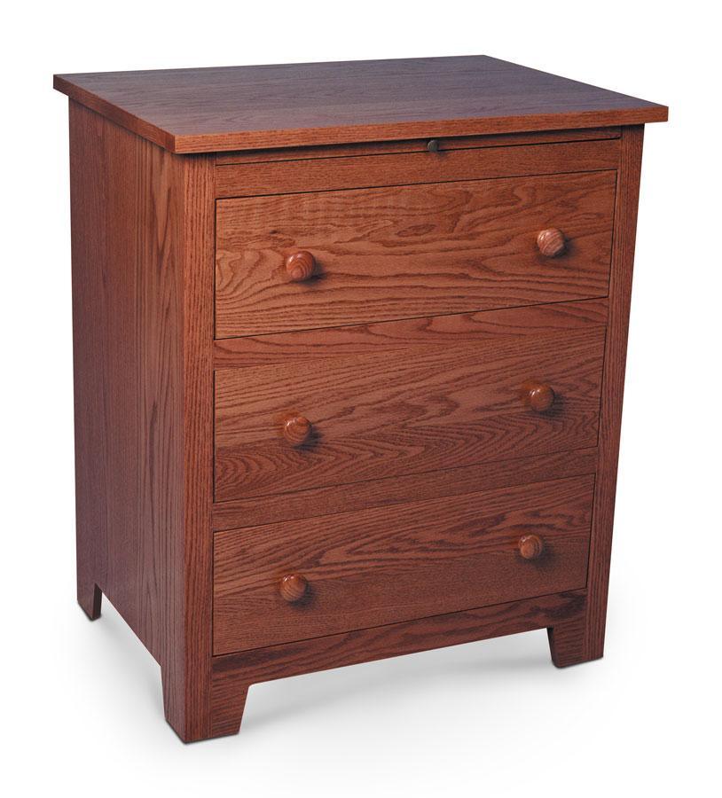 Shaker Deluxe Nightstand with Drawers Off Catalog Simply Amish Smooth Cherry 