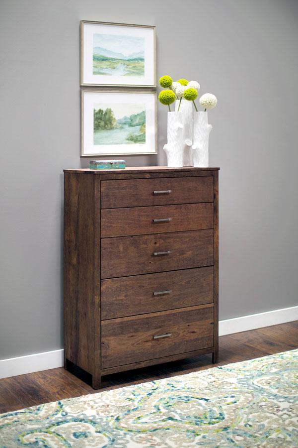 Sheffield 5-Drawer Chest Off Catalog Simply Amish Smooth Cherry 