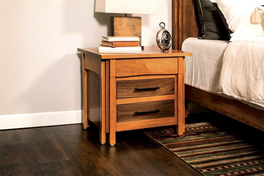 Sheridan Nightstand with Drawers Off Catalog Simply Amish Smooth Cherry 