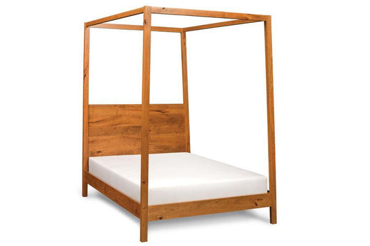 Wildwood Canopy Bed Bedroom Simply Amish California King Complete Bed Frame with Footboard Smooth Cherry