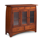 Aspen 3-Door Dining Cabinet Dining Simply Amish Glass Doors Smooth Cherry