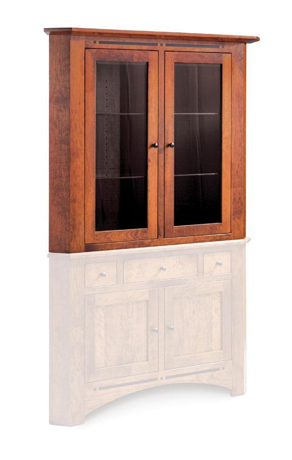 Aspen Closed Corner Hutch Top Dining Simply Amish 38 inch Beveled Smooth Cherry