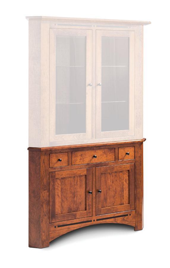 Aspen Corner Hutch Base Dining Simply Amish Smooth Cherry