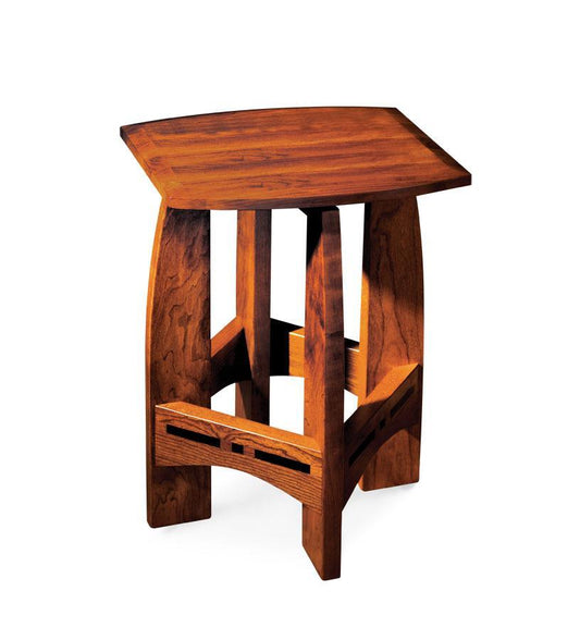 Aspen Swivel Bar Stool with Inlay, No Back Dining Simply Amish 30 inch Wood Smooth Cherry