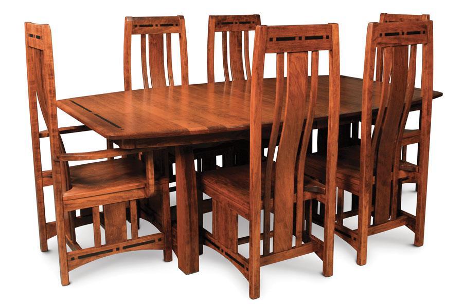 Aspen Trestle Table with Inlay Dining Simply Amish