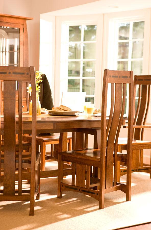 Aspen Trestle Table with Inlay Dining Simply Amish