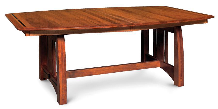 Aspen Trestle Table with Inlay Dining Simply Amish 42 inch x72 inch 4-Leaves Smooth Cherry
