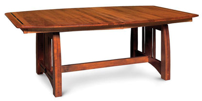 Aspen Trestle Table with Inlay Dining Simply Amish 42 inch x72 inch 4-Leaves Smooth Cherry