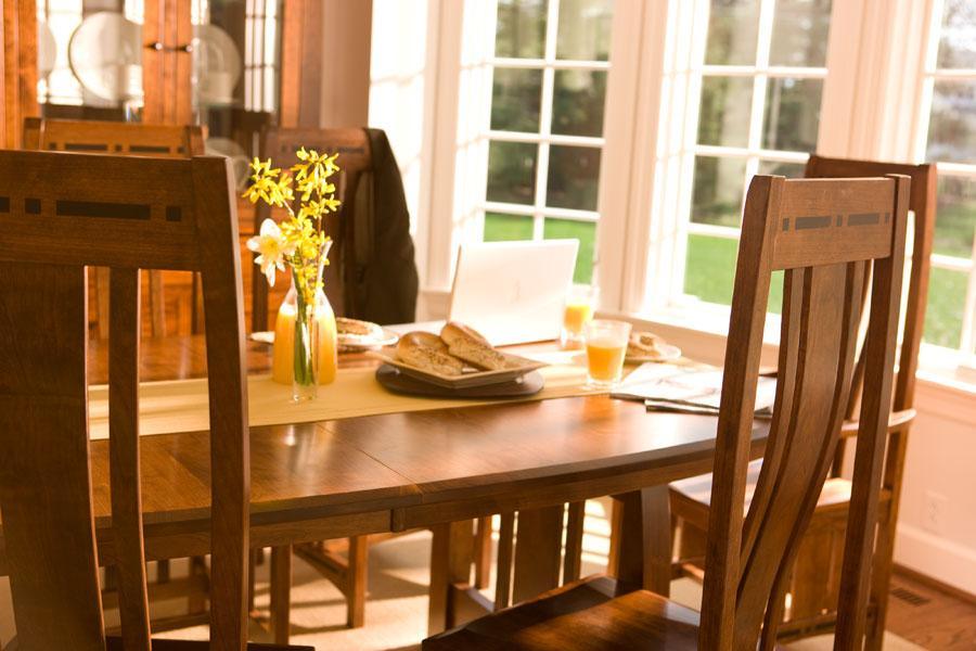Aspen Trestle Table with Inlay Dining Simply Amish