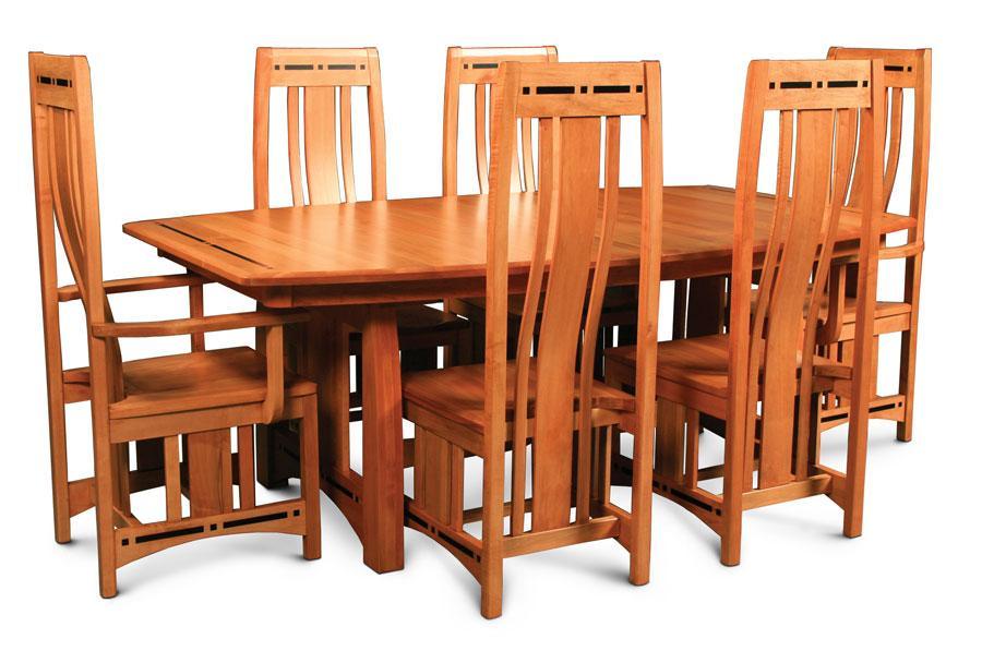 Aspen Trestle Table with Inlay Dining Simply Amish