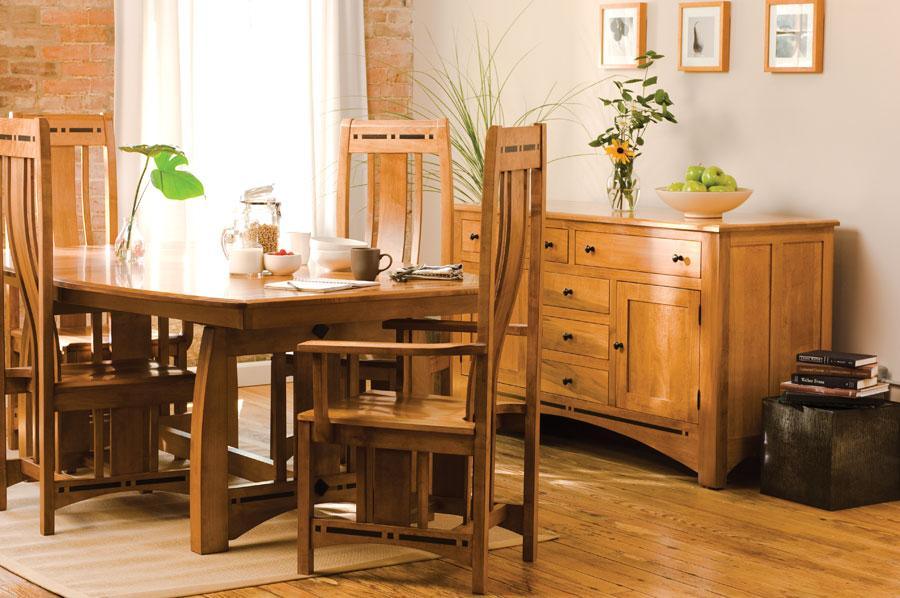 Aspen Trestle Table with Inlay Dining Simply Amish