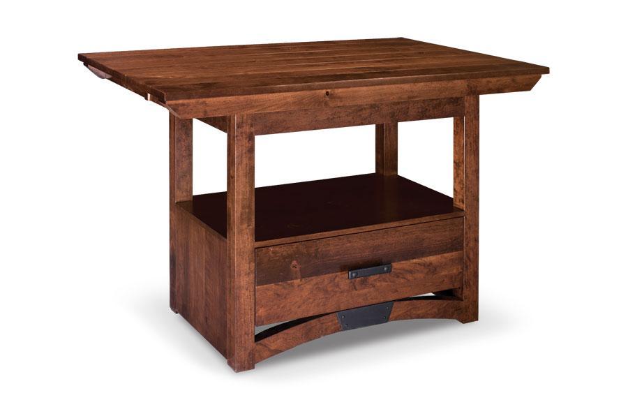 B&O Railroad Trestle Bridge Island Table Dining Simply Amish Smooth Cherry