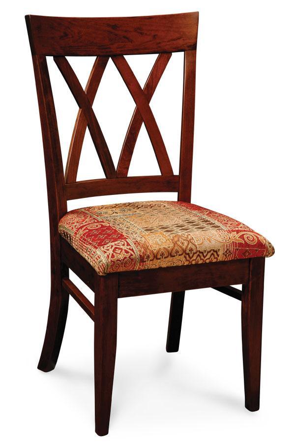 Bristol Side Chair Off Catalog Simply Amish Gray Performance Fabric Smooth Cherry 