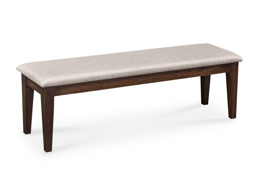 Claire Bench Dining Simply Amish 48 inch Cream Performance Fabric Premium Cherry